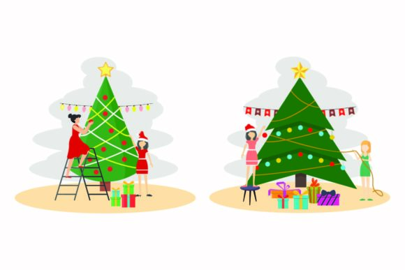 A Versatile Winter Tree Set for Graphics & Illustrations