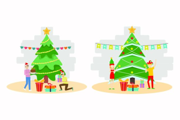 Christmas Happy Decoration Vector Set: Perfect for Festive Graphics & Illustrations