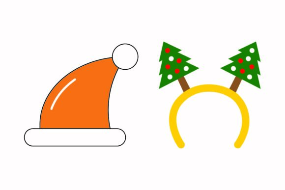 Christmas Headband Cartoon Illustrations for Creative Graphics