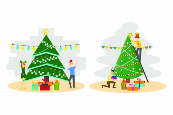 Christmas Present Celebration Vector Set: Festive Graphics for Local Brands
