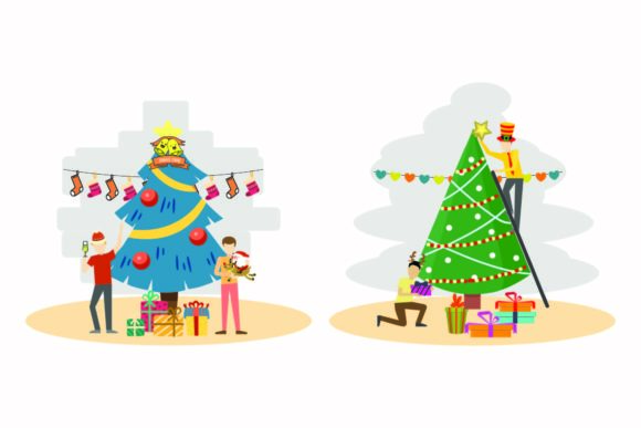 Christmas Shiny Celebration Vector Set: Festive Graphics for Your Content