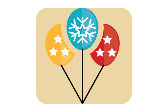 Christmas Three Balloon Illustration: A Versatile Graphics Asset