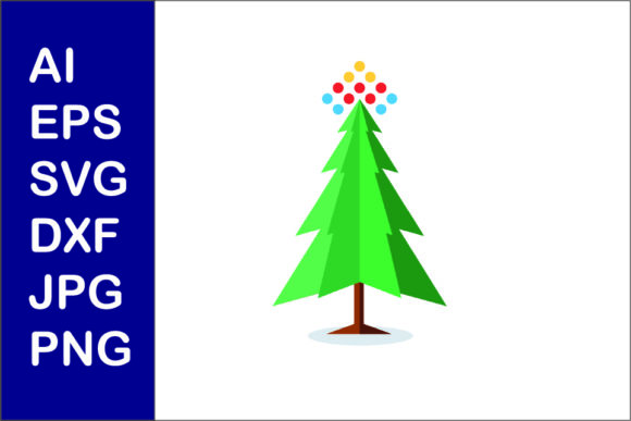 Christmas Tree Flat Illustration Svg 004: A Versatile Graphics Asset