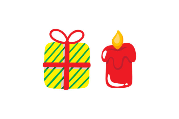 Gift and Candle Christmas Set: A Versatile Graphics and Illustrations Asset