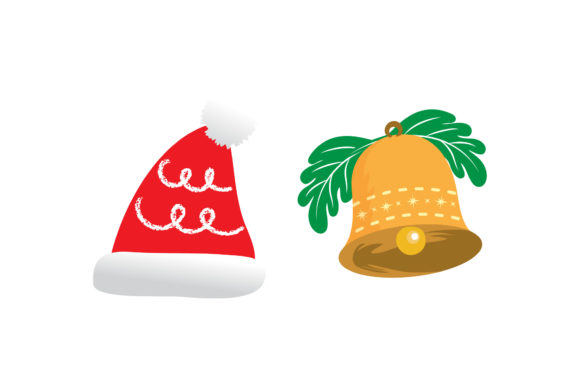 Hat Bell Set Christmas Vector: A Festive Graphics and Illustrations Asset